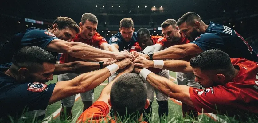 Cleveland Guardians players warming up during spring training game against the Chicago White Sox in