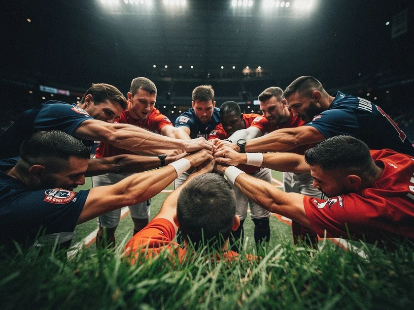 Cleveland Guardians players warming up during spring training game against the Chicago White Sox in 