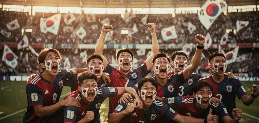 Houston Astros infielder Shay Whitcomb in fielding stance representing Korea in the 2026 World Baseb