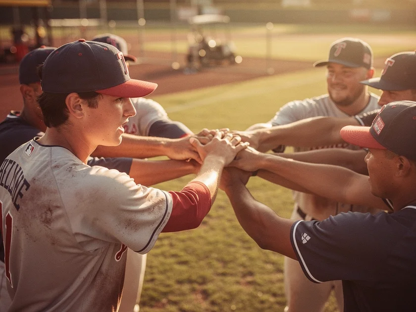 Minnesota Twins prospect Luke Keaschall taking outfield position during 2026 spring training camp
